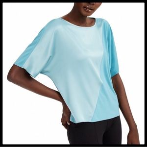 Alfani Mixed-Media Colorblocked Jade Top XL